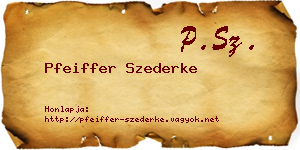 Pfeiffer Szederke névjegykártya